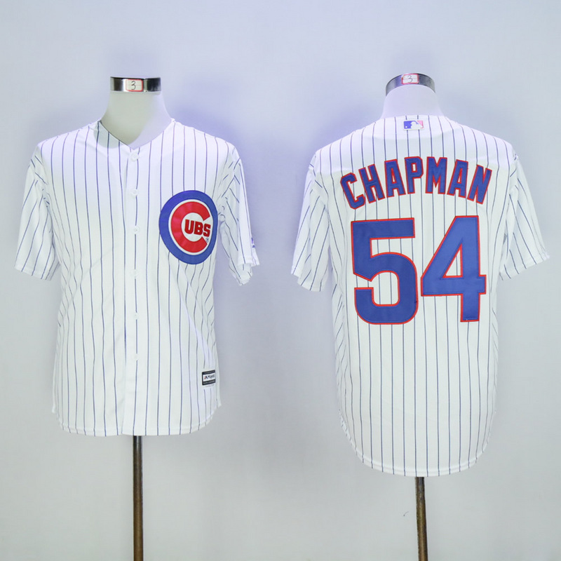 Men Chicago Cubs #54 Chapman White MLB Jerseys